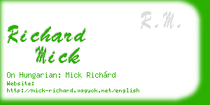 richard mick business card